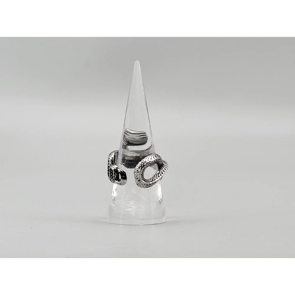 Adjustable Silver Snake Wrap Ring Statement Biker Punk Gothic Women's‎ Jewelry